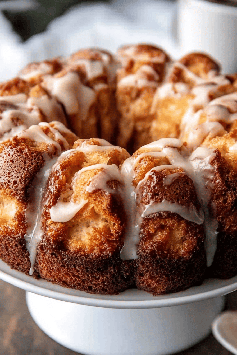 monkey bread recipe slice on plate showing perfect texture and swirl pattern