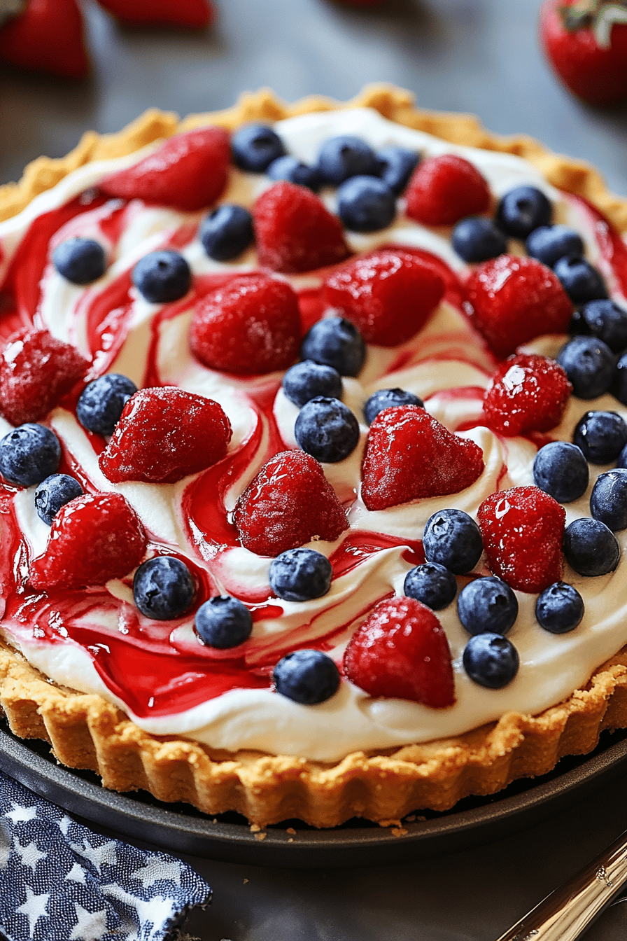 4th of July Pie slice on plate showing perfect texture and swirl pattern