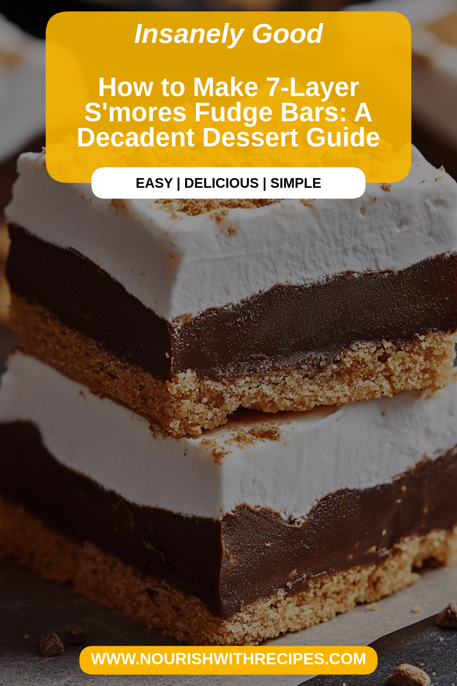 7-Layer S'mores Fudge Bars final dish beautifully presented and ready to serve