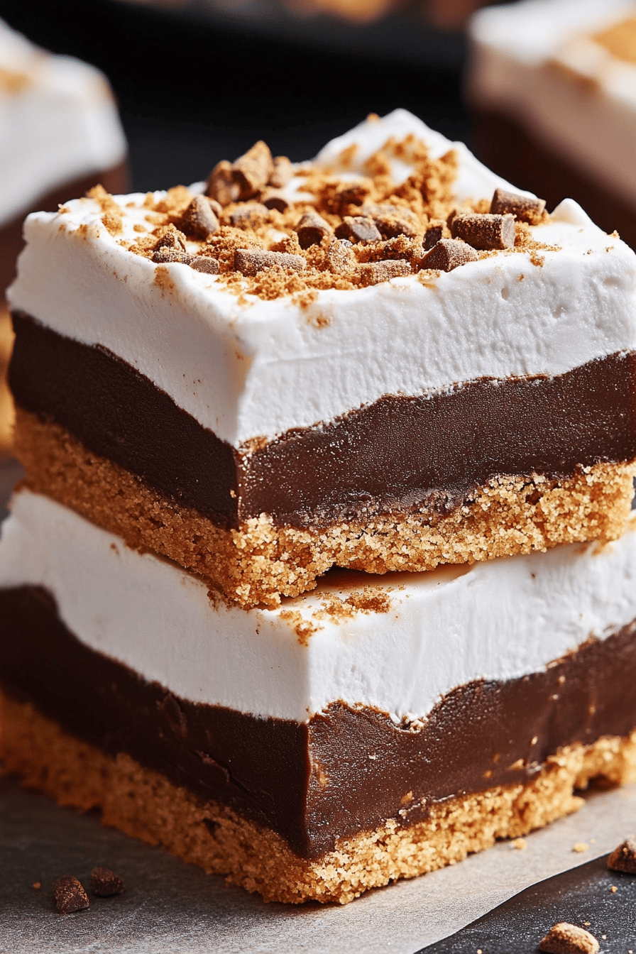 7-Layer S'mores Fudge Bars ingredients organized and measured on kitchen counter