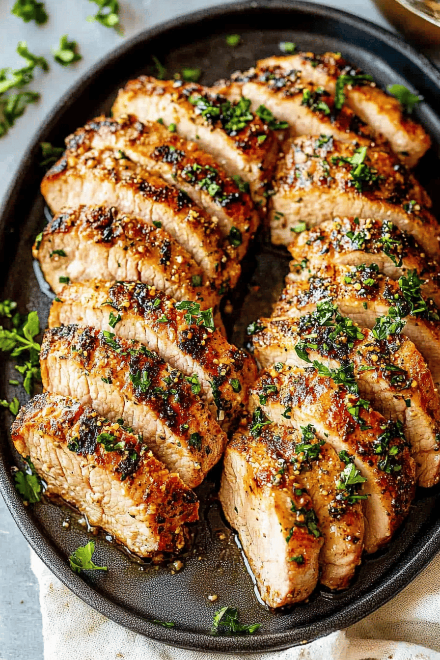 Baked Pork Tenderloin ingredients organized and measured on kitchen counter