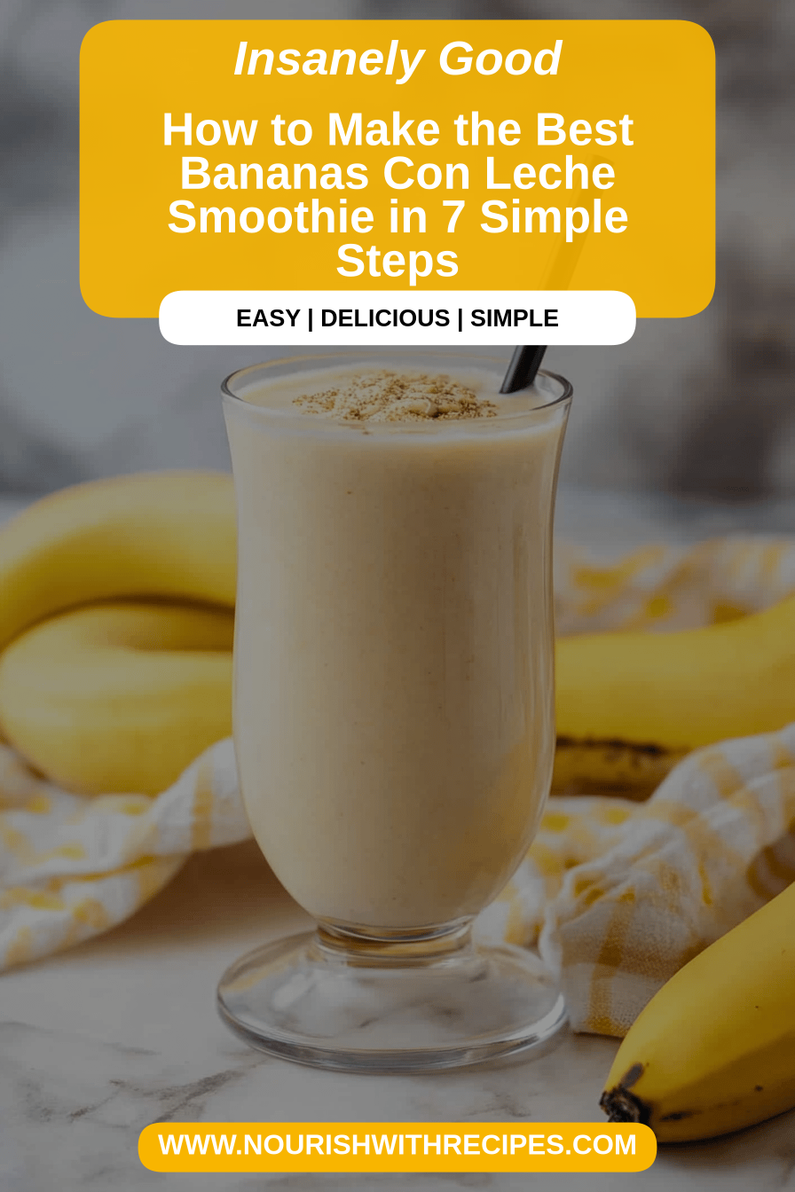 Bananas Con Leche Smoothie final dish beautifully presented and ready to serve