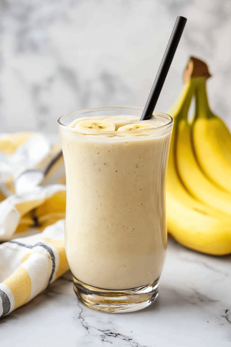 Bananas Con Leche Smoothie slice on plate showing perfect texture and swirl pattern