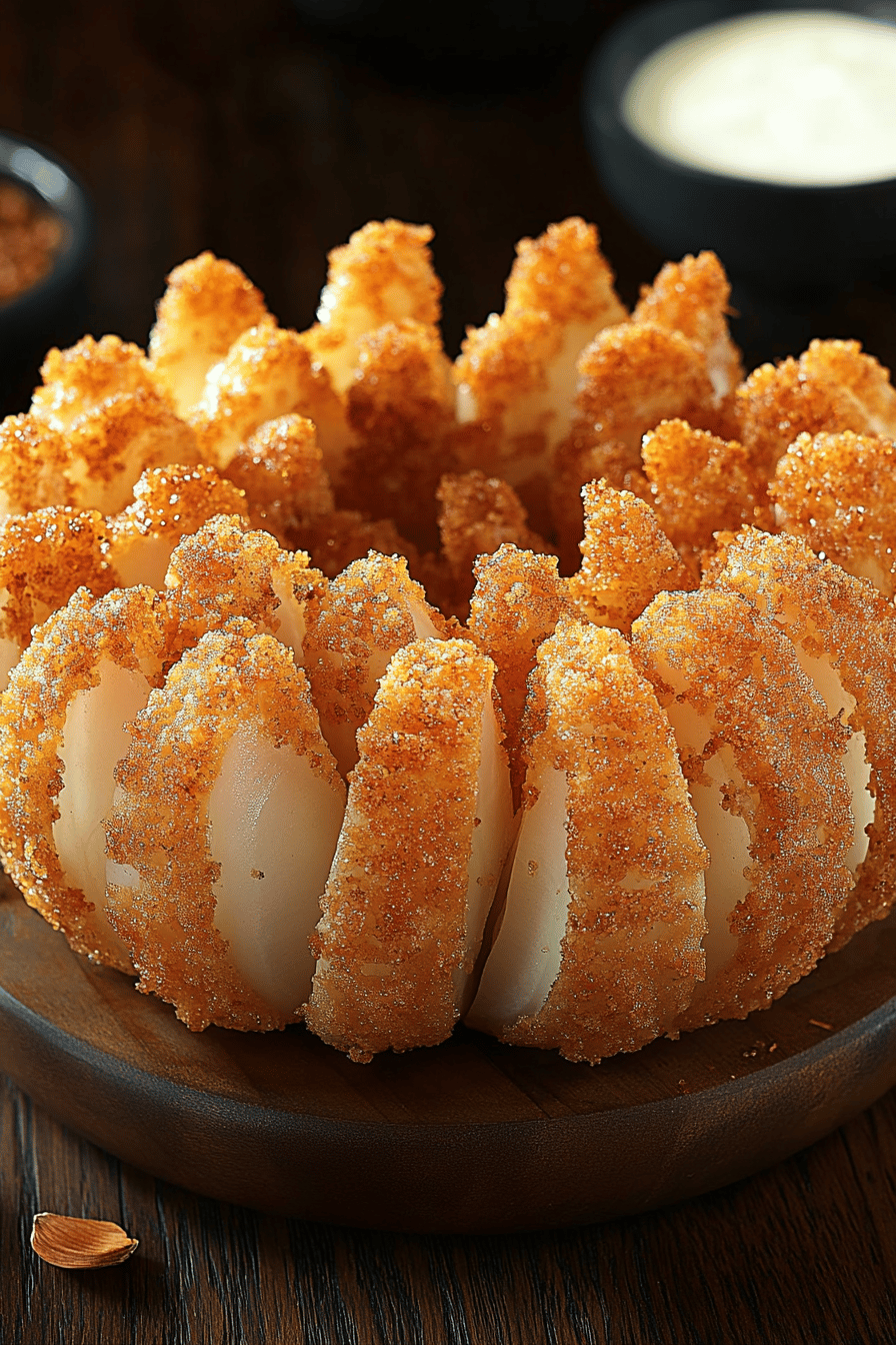 Bloomin' Onion Recipe ingredients organized and measured on kitchen counter