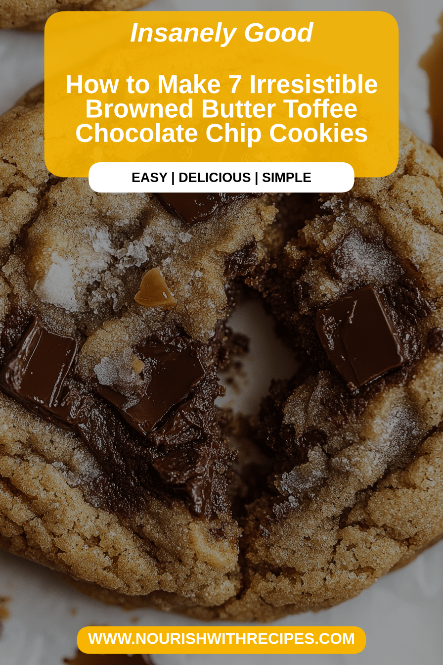 Browned Butter Toffee Chocolate Chip Cookies final dish beautifully presented and ready to serve