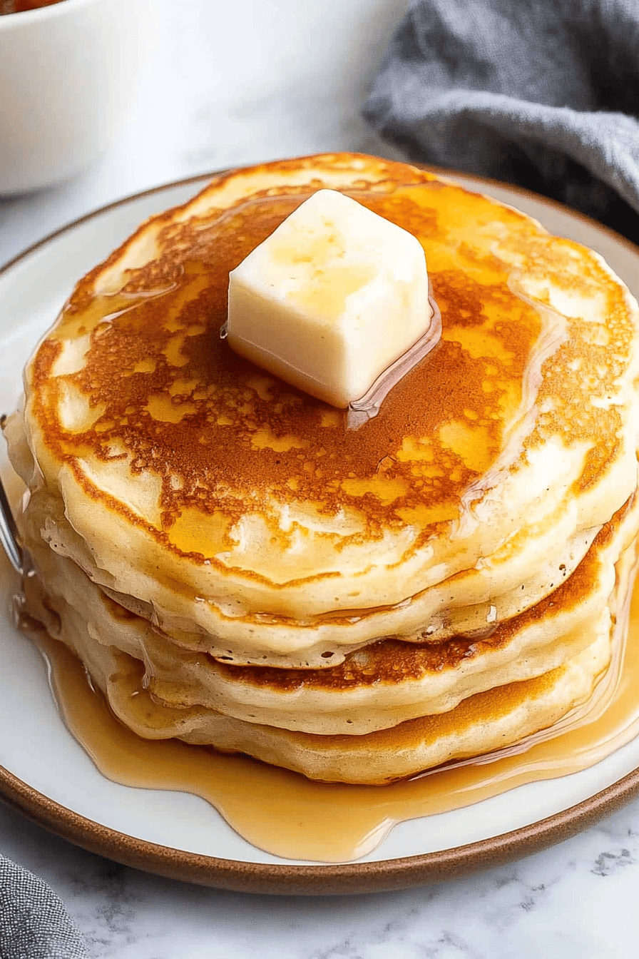 Buttermilk Pancakes ingredients organized and measured on kitchen counter