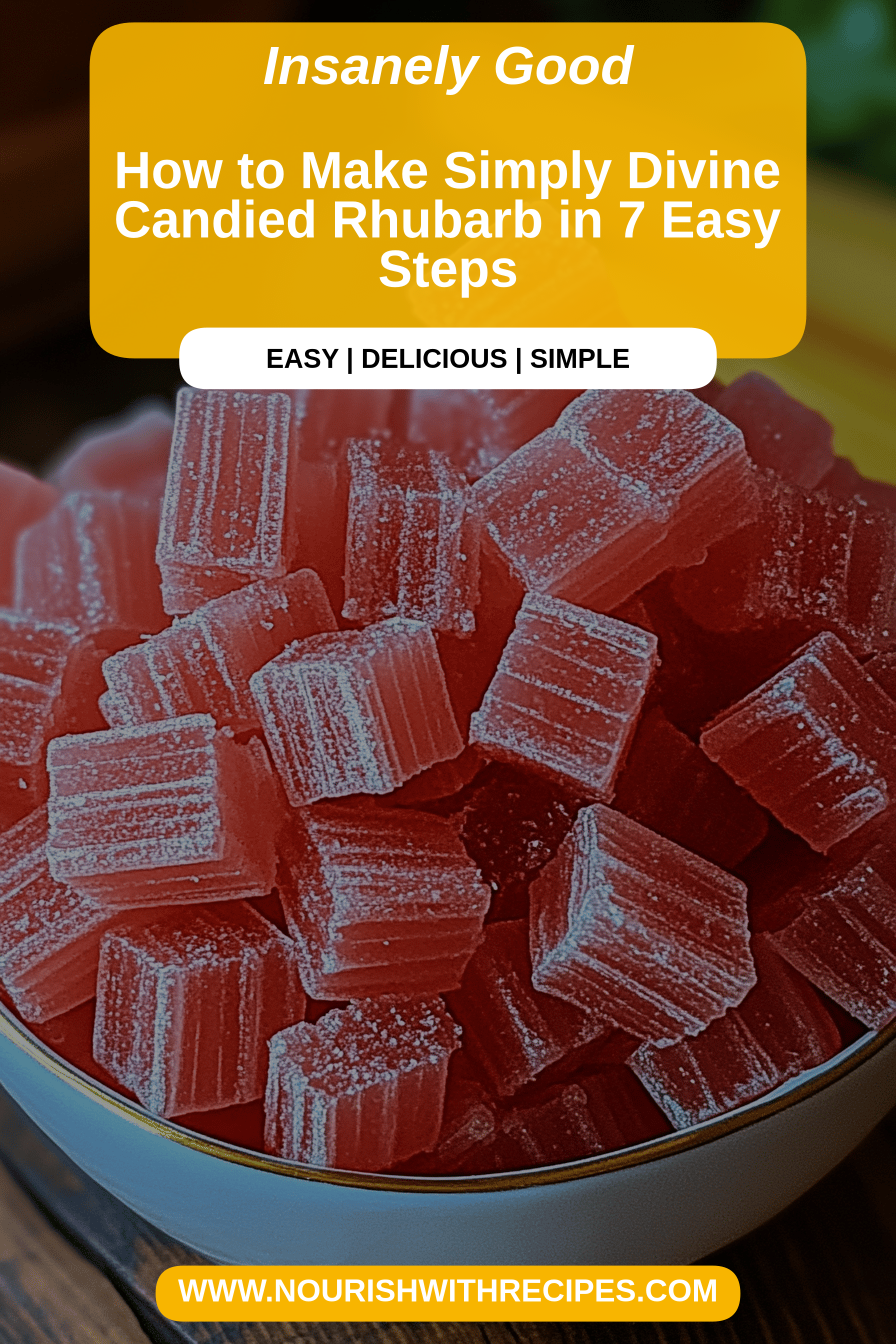 Candied Rhubarb Recipe final dish beautifully presented and ready to serve