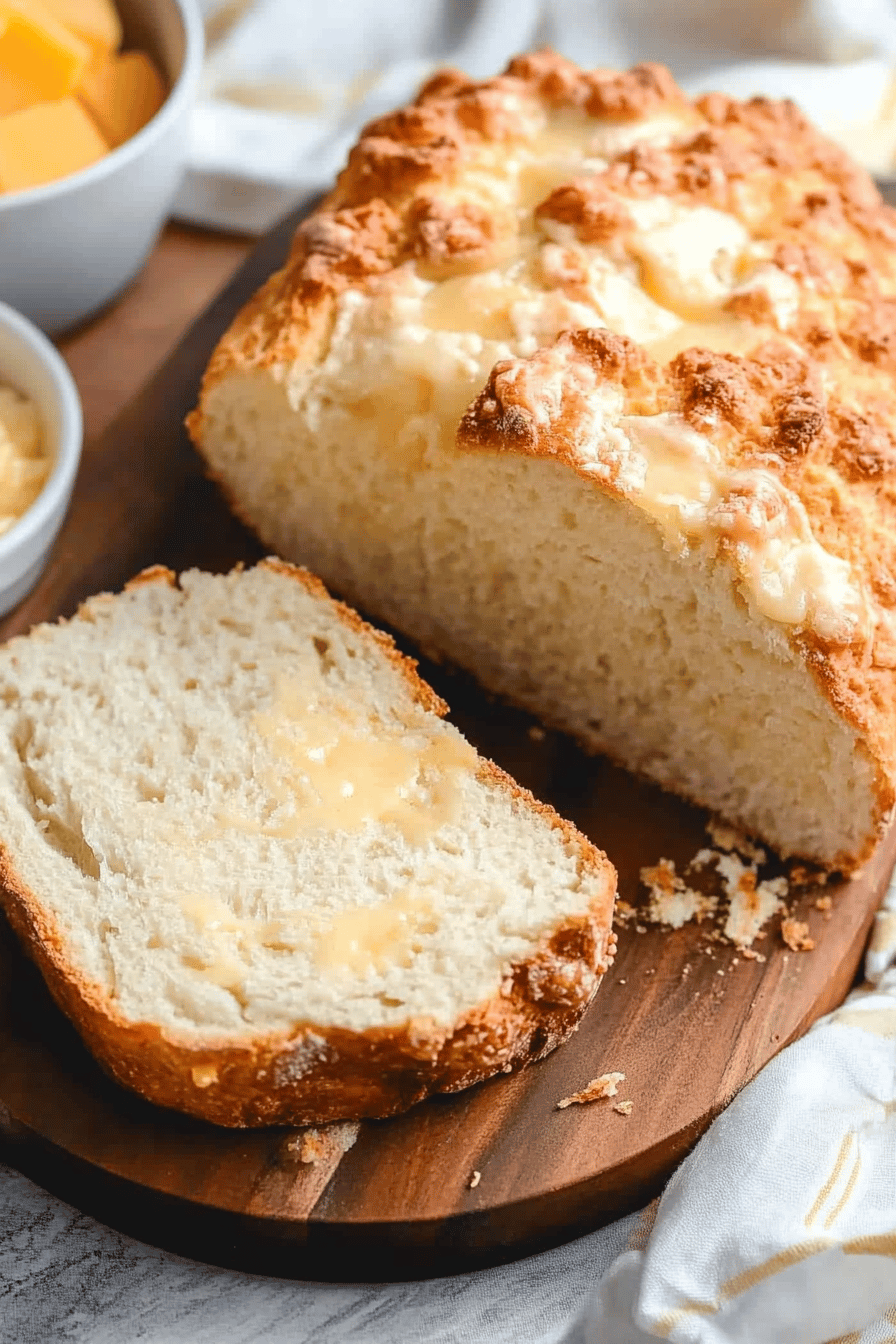 Cheesy Bread Recipe ingredients organized and measured on kitchen counter