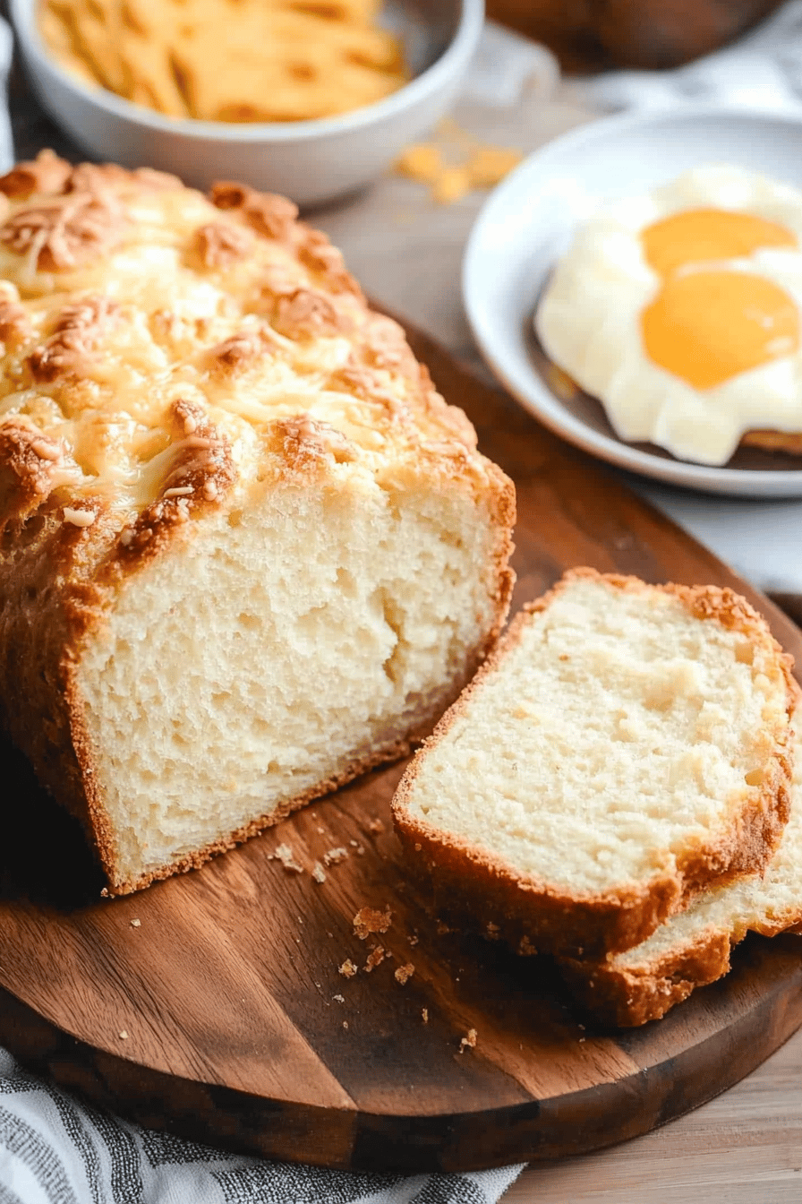 Cheesy Bread Recipe slice on plate showing perfect texture and swirl pattern