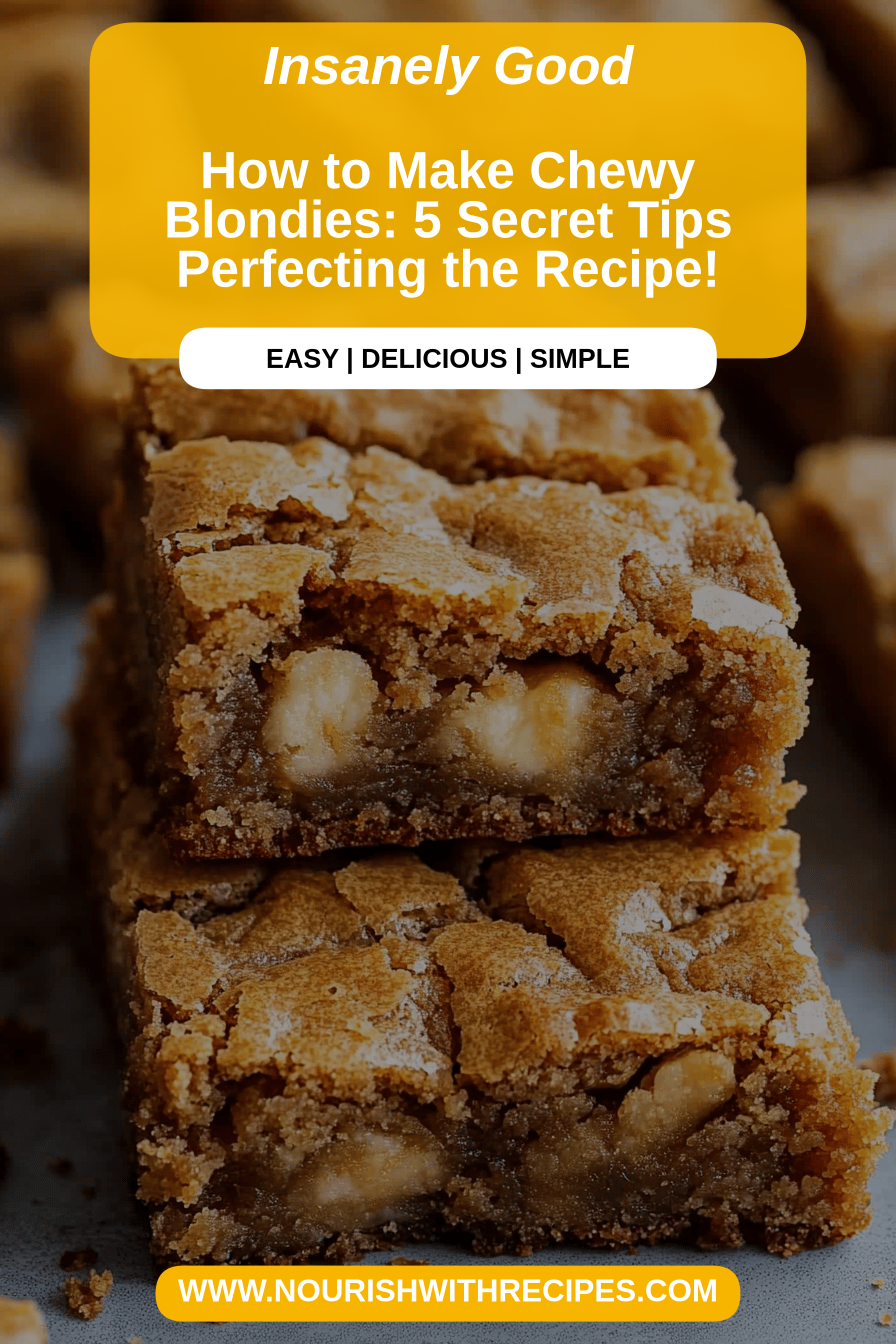 Chewy Blondies Recipe final dish beautifully presented and ready to serve