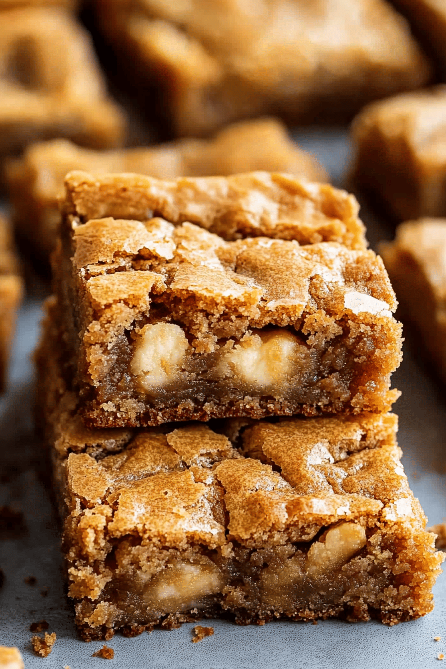 Chewy Blondies Recipe ingredients organized and measured on kitchen counter