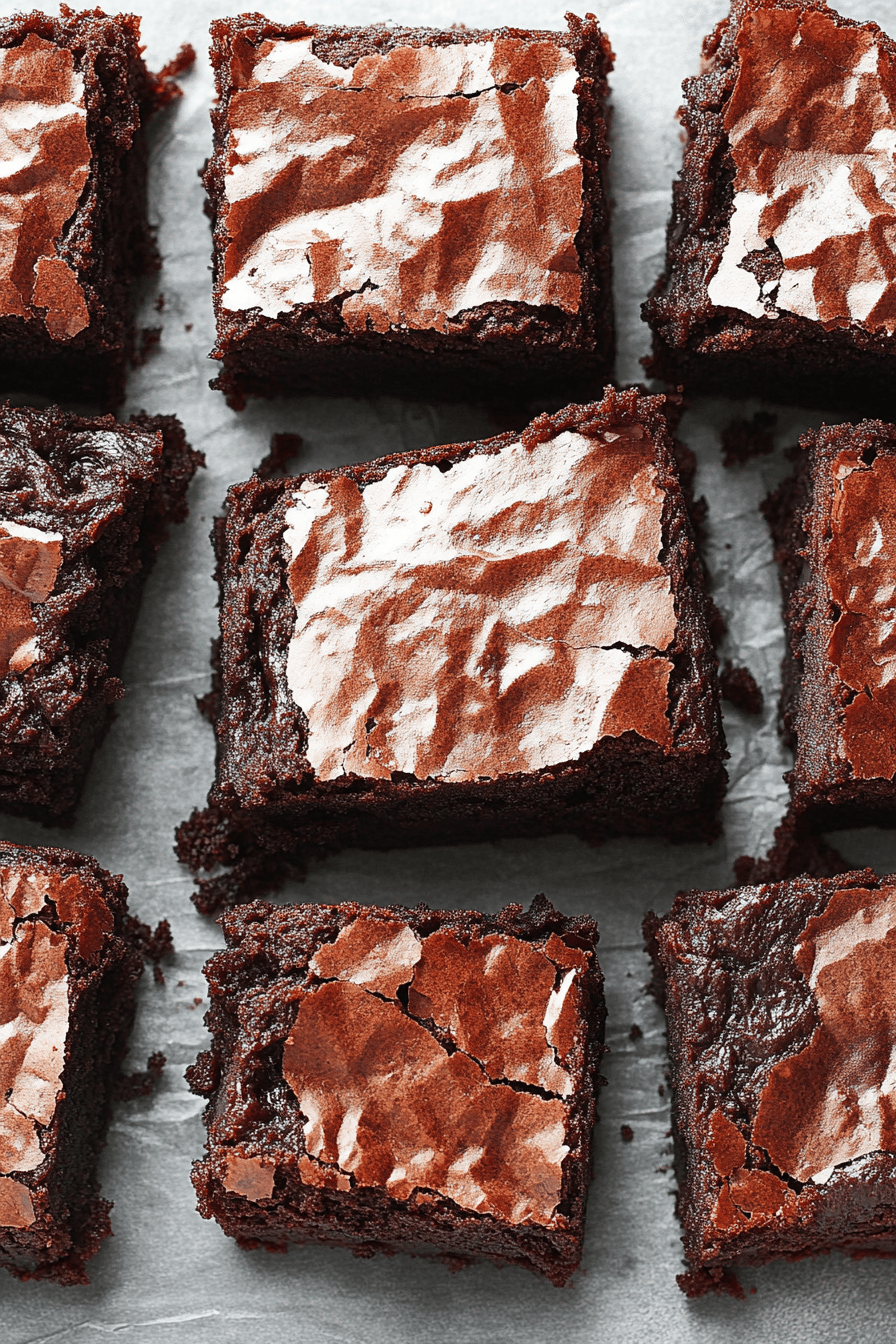 Chewy Brownies Recipe ingredients organized and measured on kitchen counter