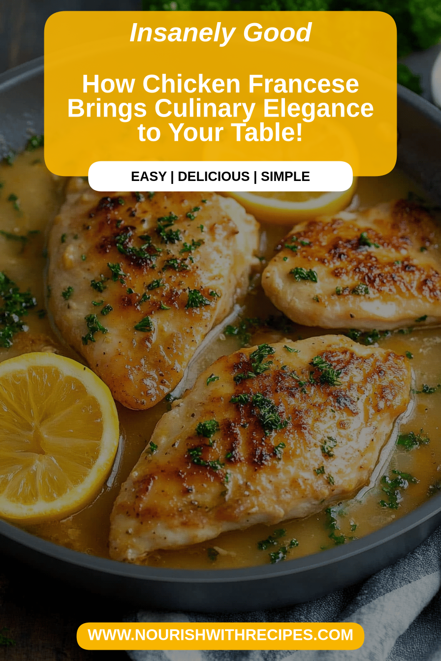Chicken Francese final dish beautifully presented and ready to serve