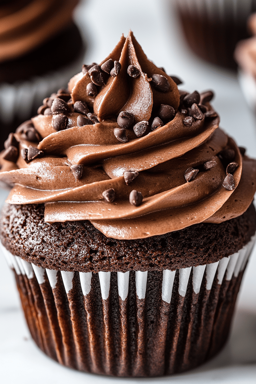 Chocolate Cupcakes Recipe ingredients organized and measured on kitchen counter