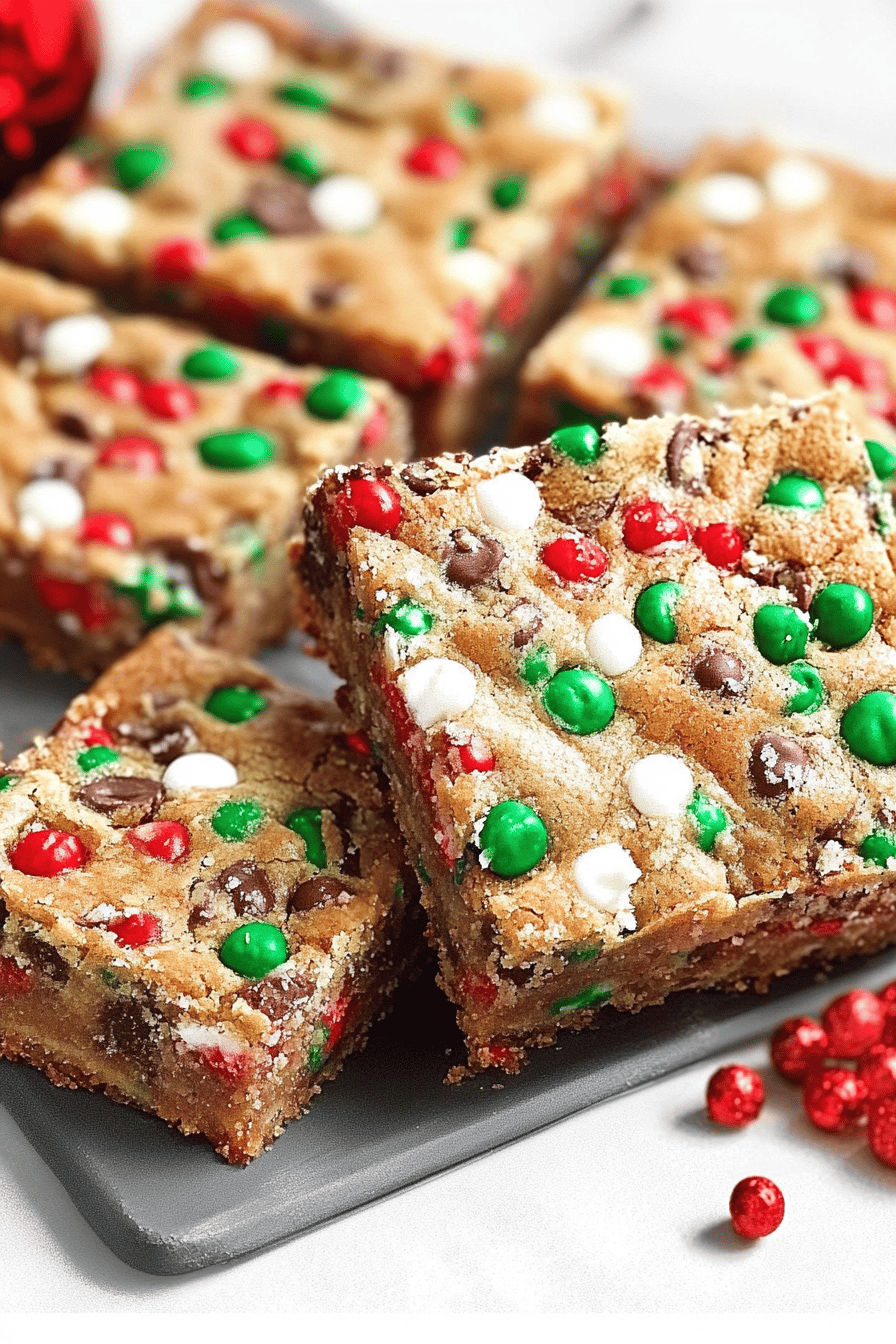 Christmas Cookie Bars ingredients organized and measured on kitchen counter