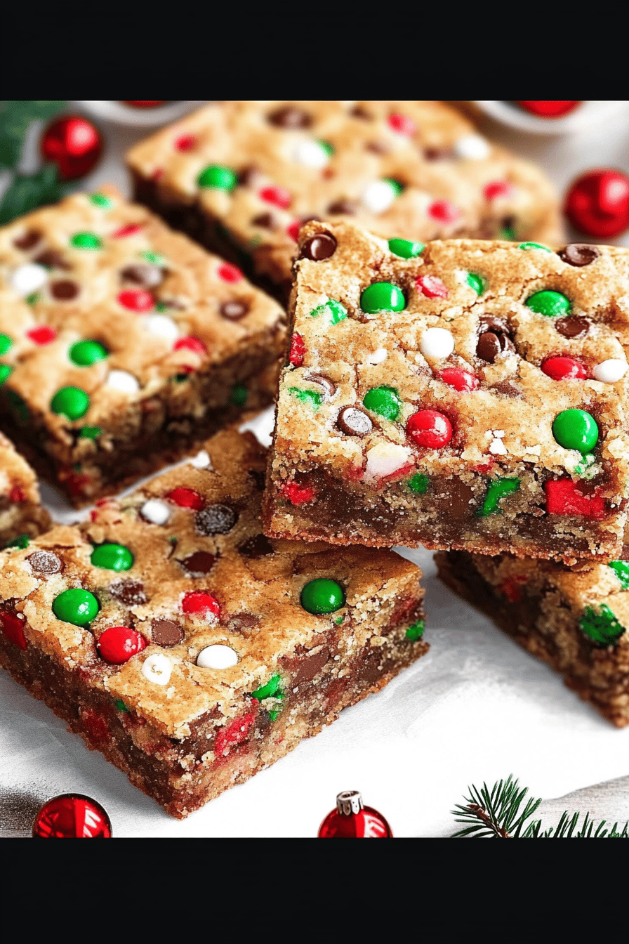 Christmas Cookie Bars slice on plate showing perfect texture and swirl pattern
