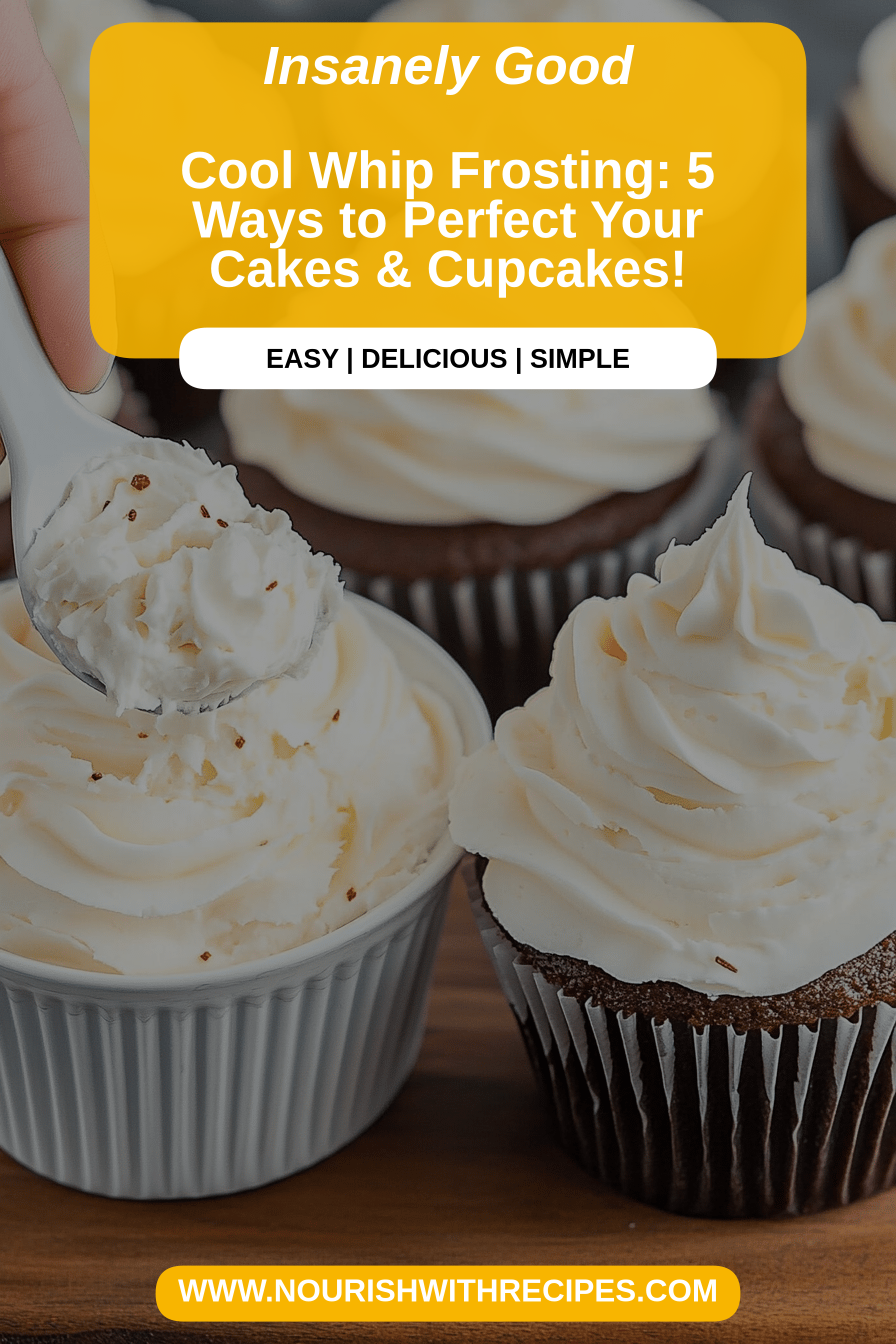 Cool Whip Frosting final dish beautifully presented and ready to serve