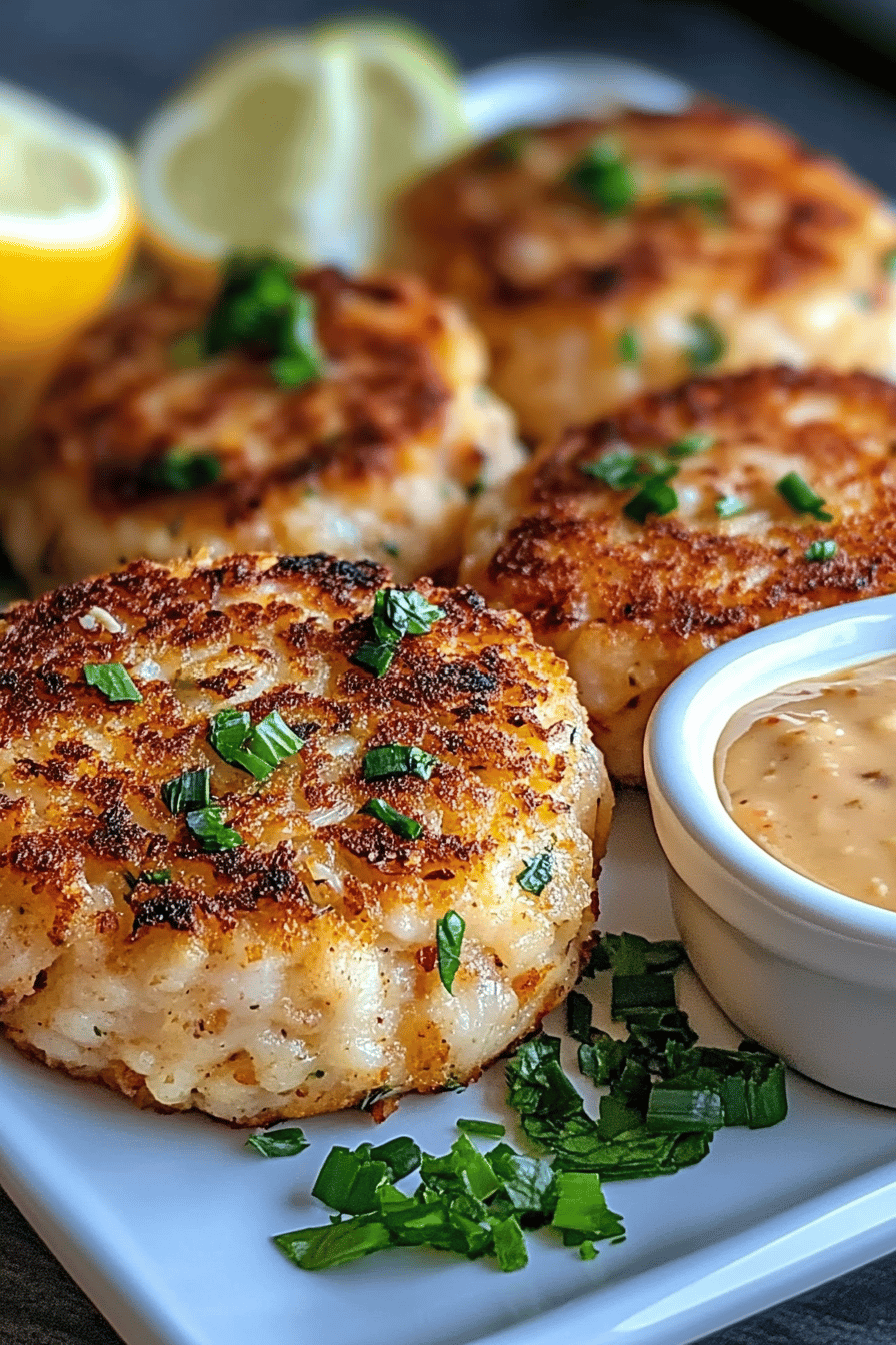 Crab Cakes Recipe slice on plate showing perfect texture and swirl pattern