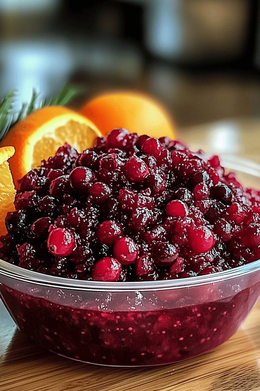 Cranberry Orange Relish Recipe slice on plate showing perfect texture and swirl pattern