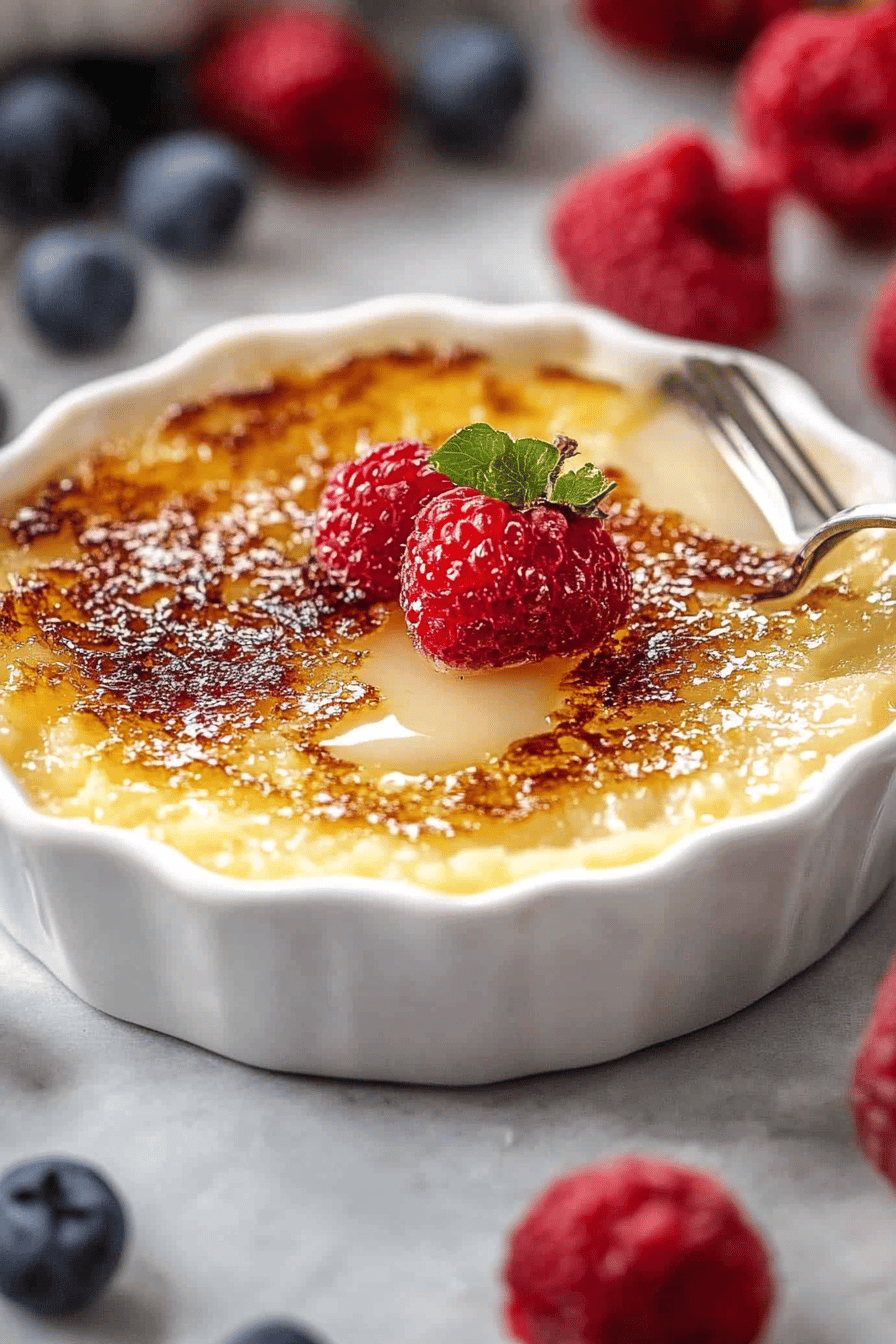 Creme Brulee Tips ingredients organized and measured on kitchen counter