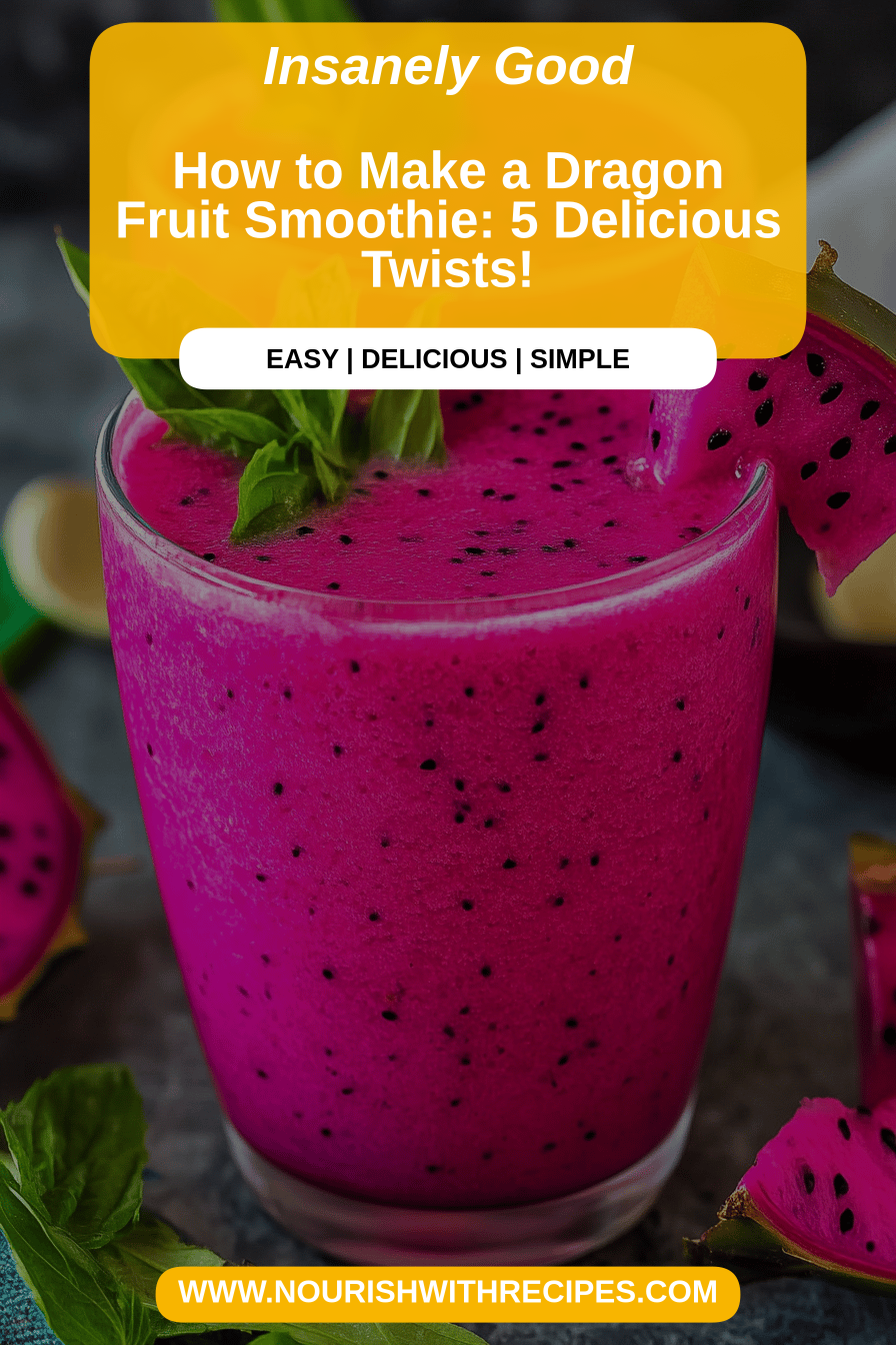 Dragon Fruit Smoothie final dish beautifully presented and ready to serve