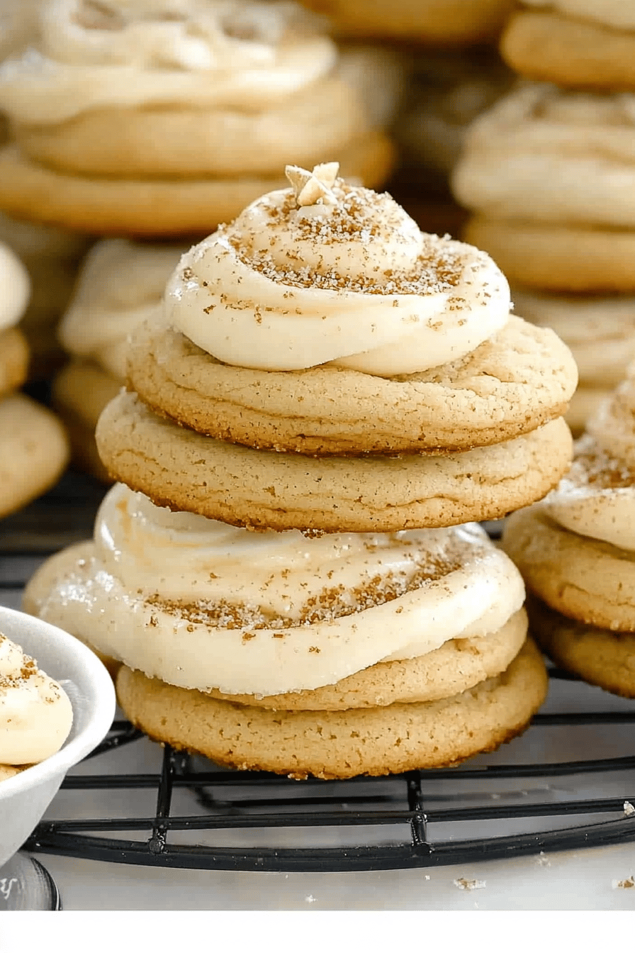 Eggnog Cookies slice on plate showing perfect texture and swirl pattern