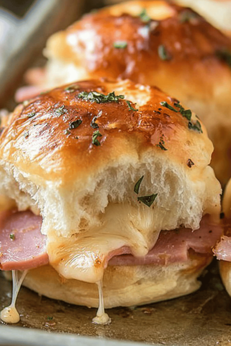 Garlic Butter Ham and Cheese Sliders