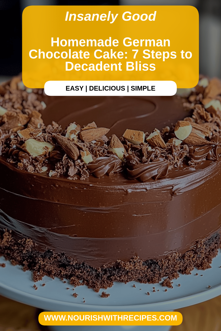 German Chocolate Cake final dish beautifully presented and ready to serve