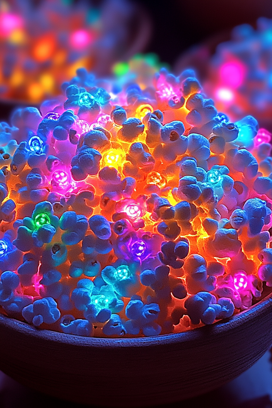 Glow Galaxy Neon Popcorn slice on plate showing perfect texture and swirl pattern