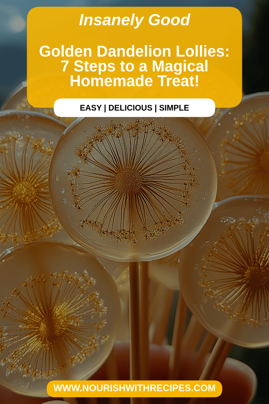 Golden Dandelion Lollies final dish beautifully presented and ready to serve