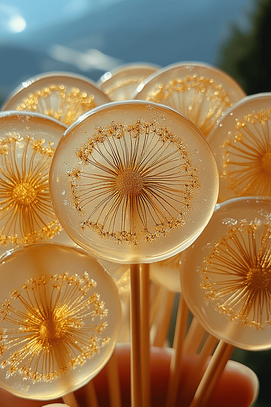 Golden Dandelion Lollies ingredients organized and measured on kitchen counter