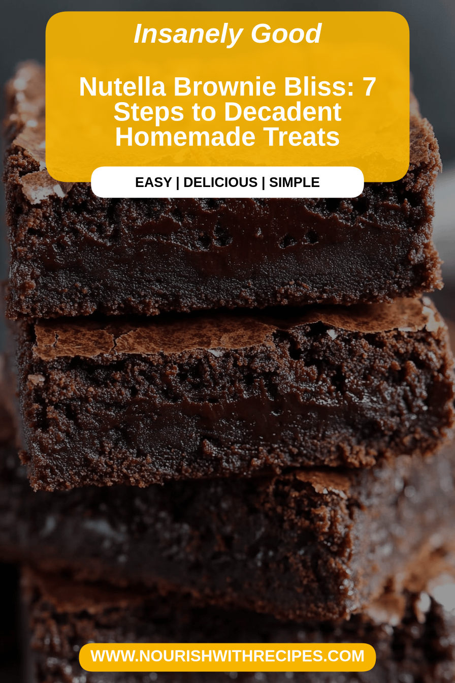 Nutella Brownie Recipe final dish beautifully presented and ready to serve