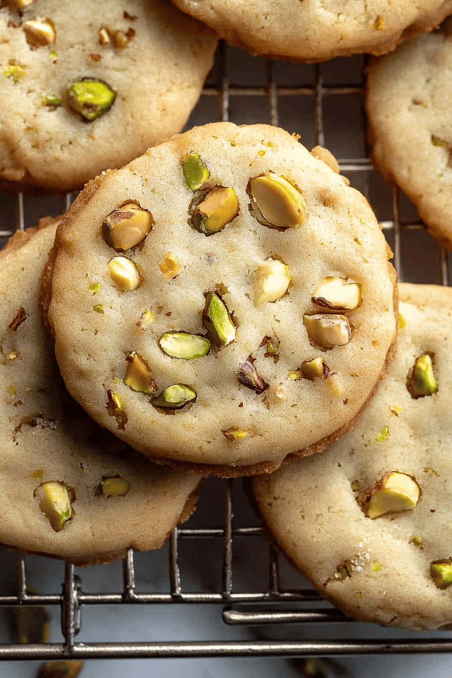 Pistachio Shortbread Cookies ingredients organized and measured on kitchen counter