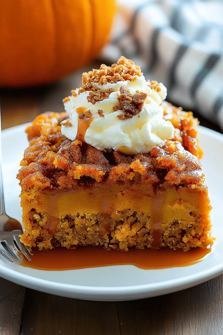 Pumpkin Dump Cake ingredients organized and measured on kitchen counter