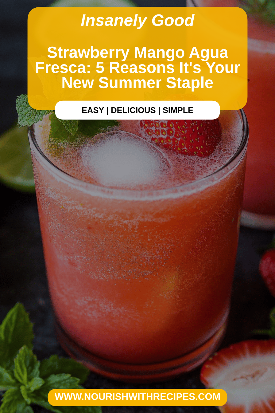 Strawberry Mango Agua Fresca final dish beautifully presented and ready to serve