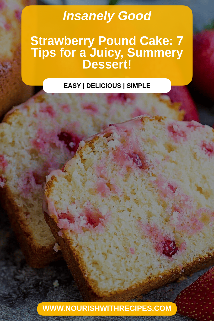 Strawberry Pound Cake final dish beautifully presented and ready to serve