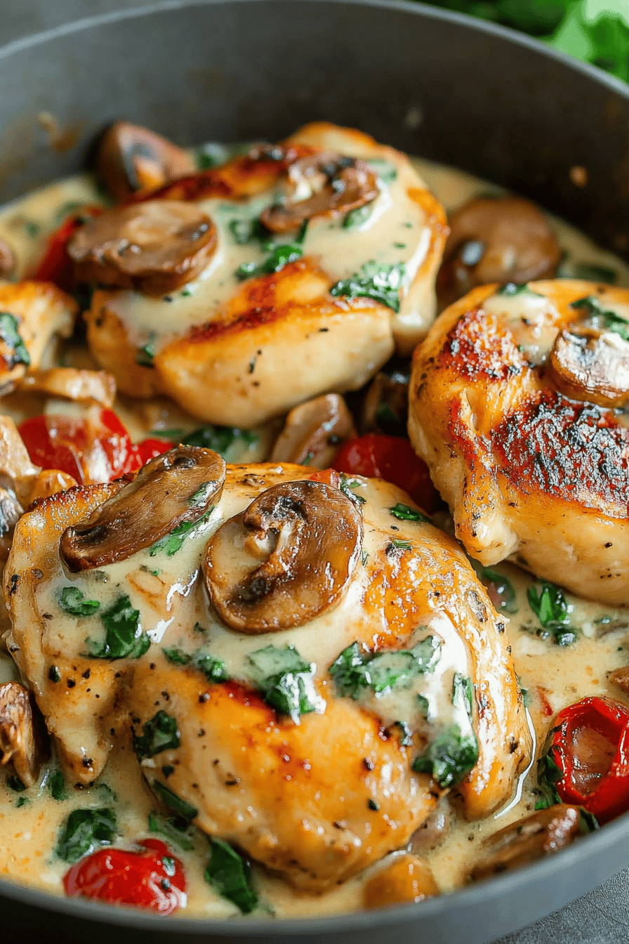 Tuscan Chicken Recipe slice on plate showing perfect texture and swirl pattern