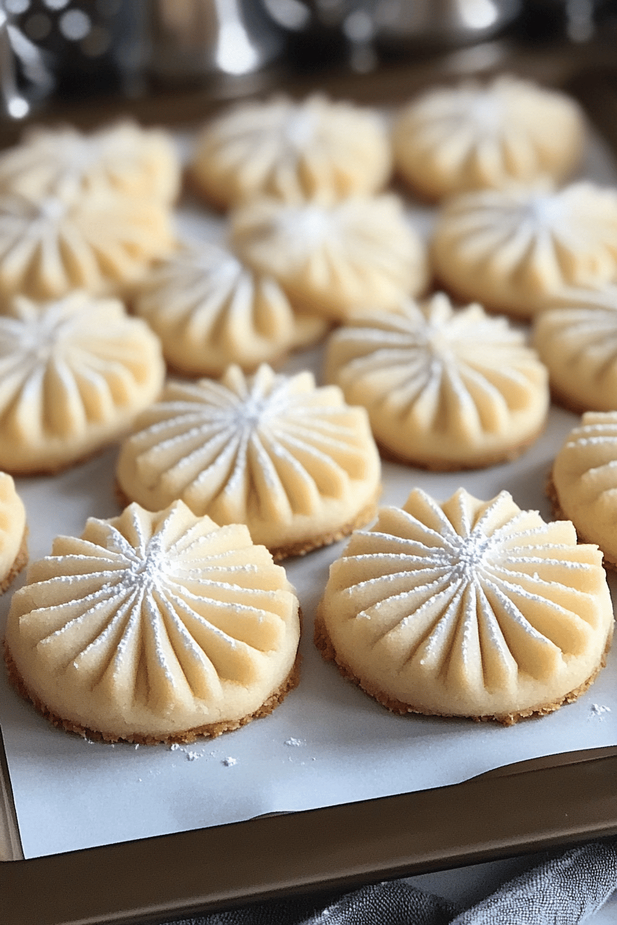 Whipped Shortbread Cookies ingredients organized and measured on kitchen counter