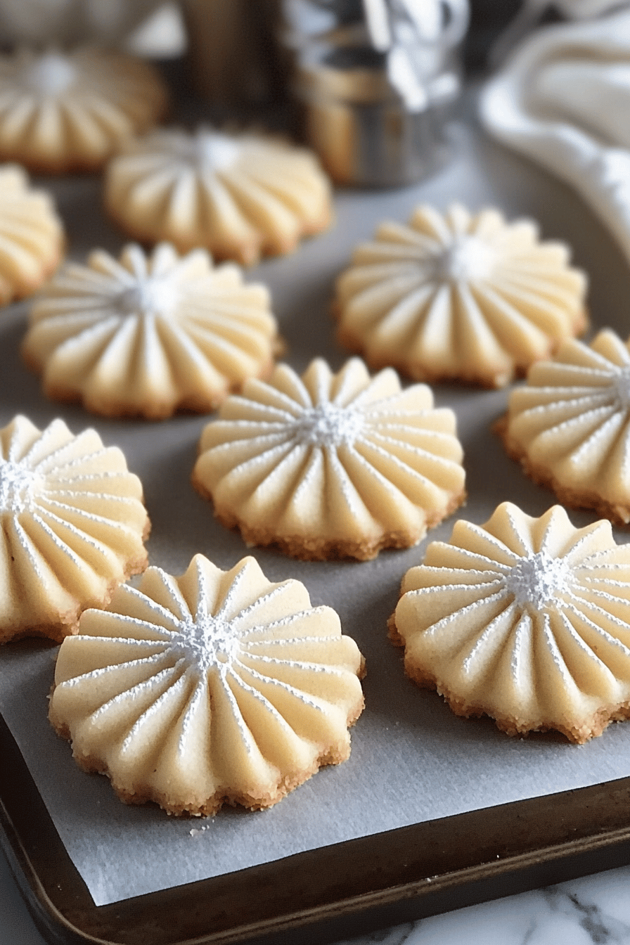 Whipped Shortbread Cookies slice on plate showing perfect texture and swirl pattern