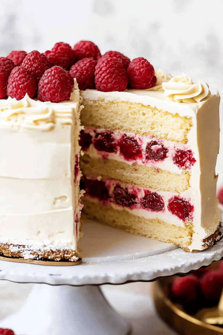 White Chocolate Raspberry Cake