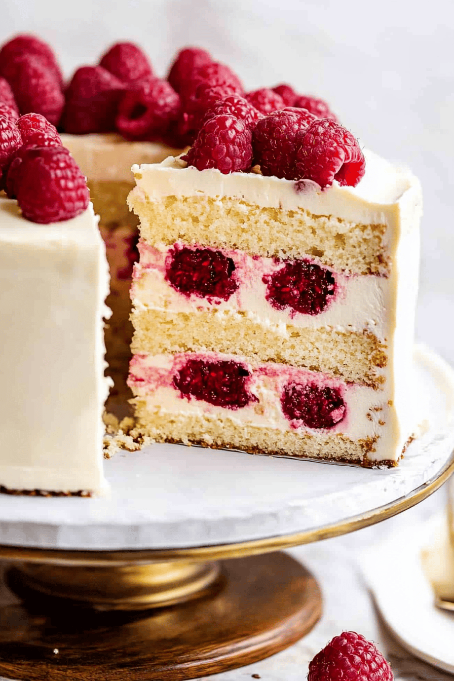 White Chocolate Raspberry Cake ingredients organized and measured on kitchen counter