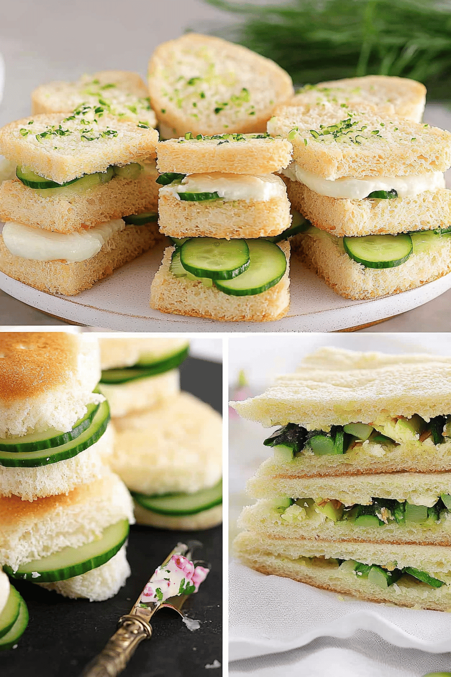 cucumber sandwiches ingredients organized and measured on kitchen counter