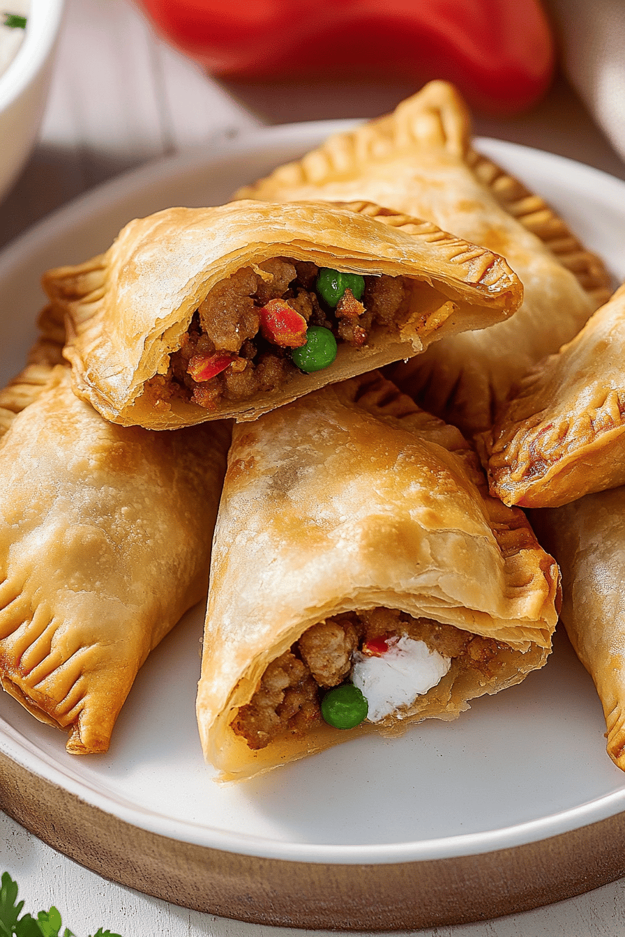 make empanadas slice on plate showing perfect texture and swirl pattern