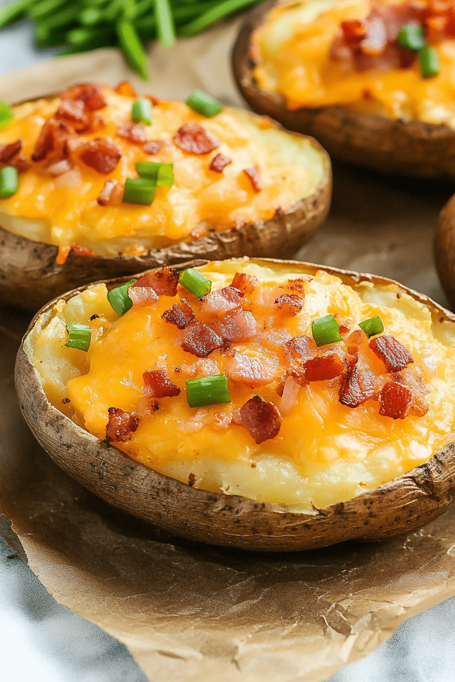 Bacon Cheddar Twice Baked Potatoes