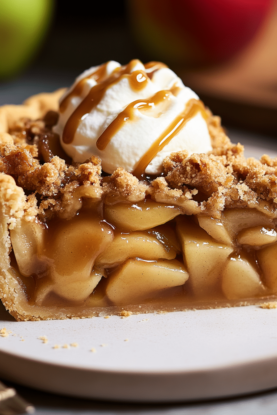 Caramel Apple Streusel Pie