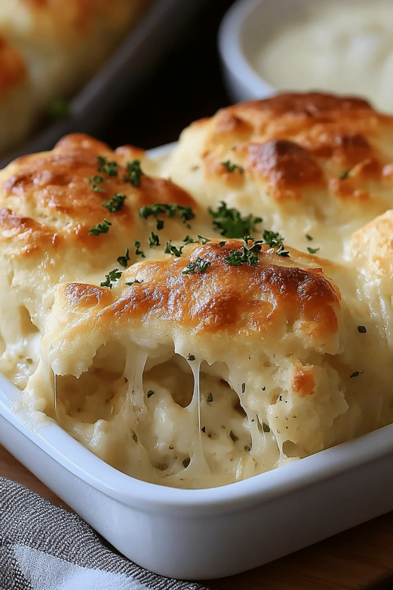 Chicken Alfredo Biscuit Bake