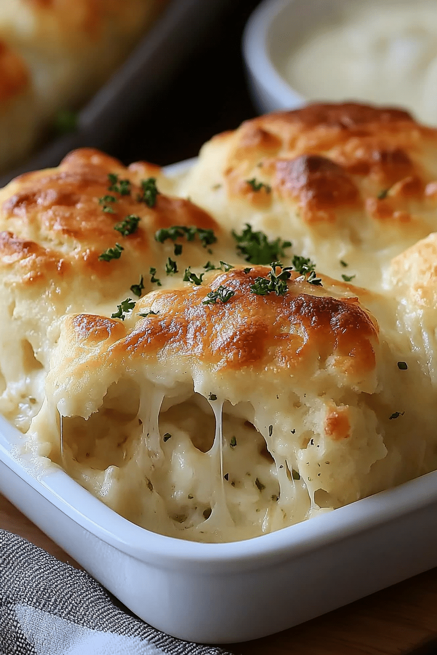 Chicken Alfredo Biscuit Bake