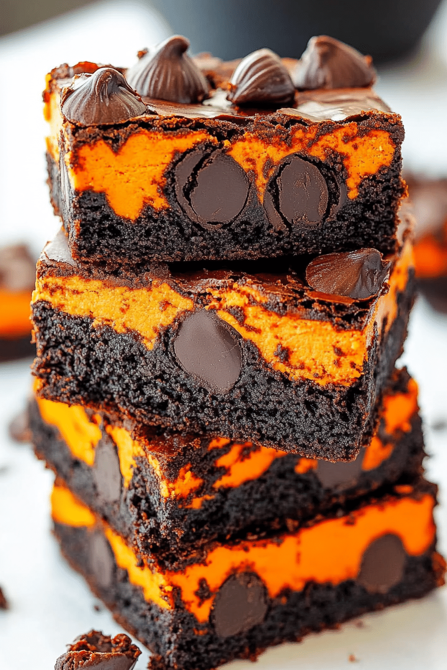 halloween cream cheese brownies