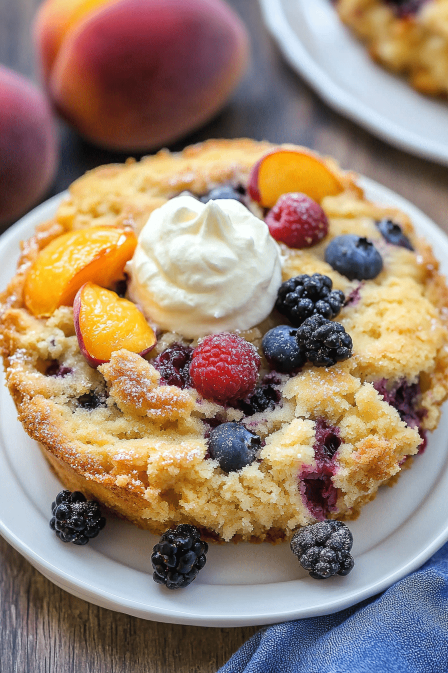 peach berry cake