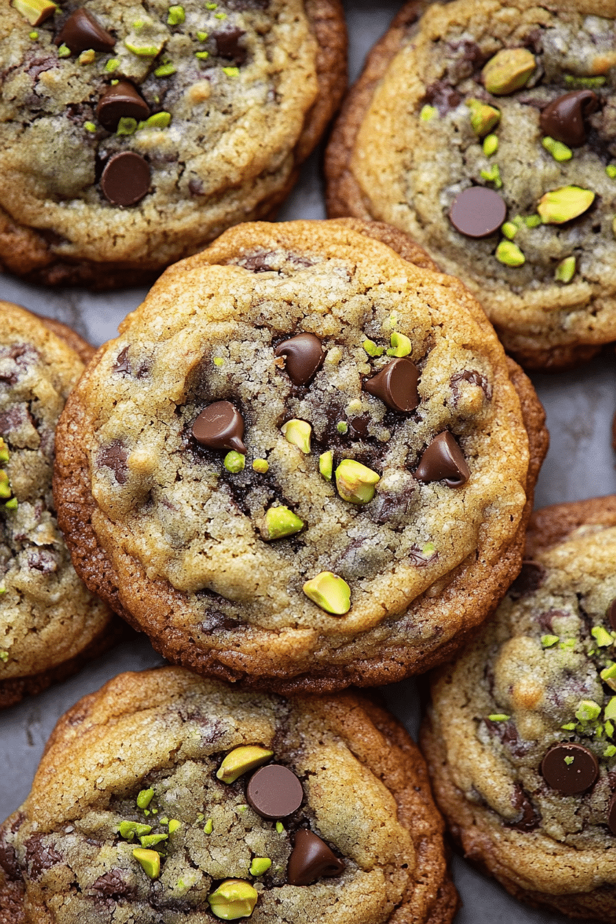 pistachio chocolate chip cookies